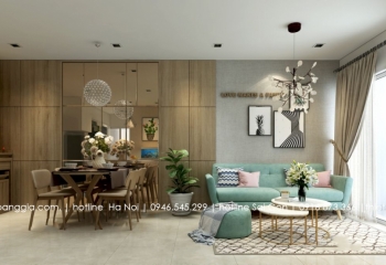 Thiết kế nội thất chung cư 58m2, 2 phòng ngủ cho anh Phong