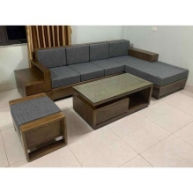 Sofa gỗ chữ L gỗ sồi Nga