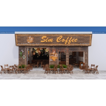 Thiết kế quán quán cafe Sim Coffee