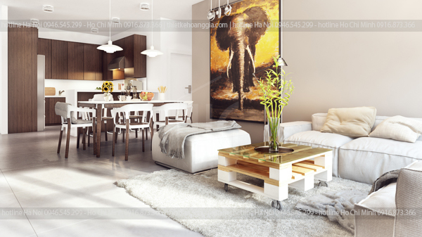 thiet ke noi that chung cu 62m2 blue house 1
