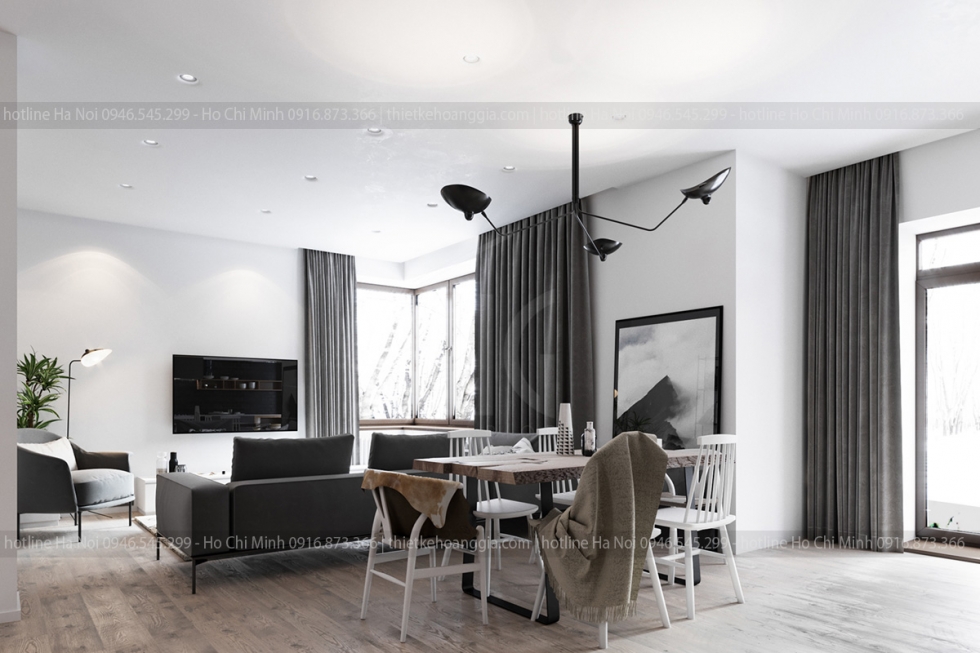 thiet ke noi that chung cu 75m2 blue house 5