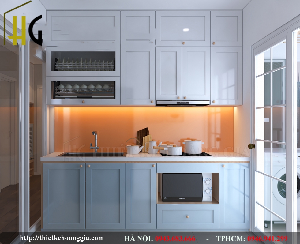 thiết kế nội thất chung cư thanh hà phòng bếp