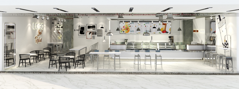 Vincom milk tea stall design Ms. Vy - Kon Tum