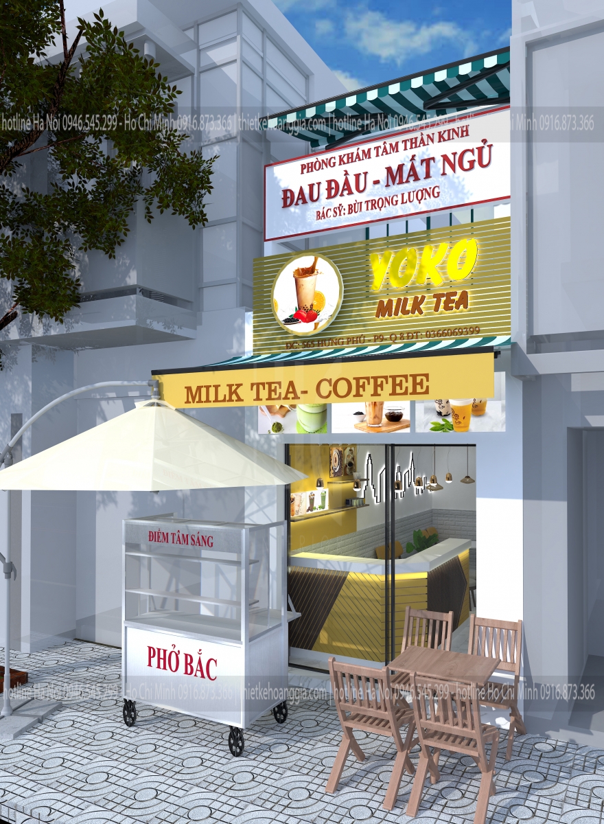 Interior design of Anh Luong milk tea shop - TP. Ho Chi Minh