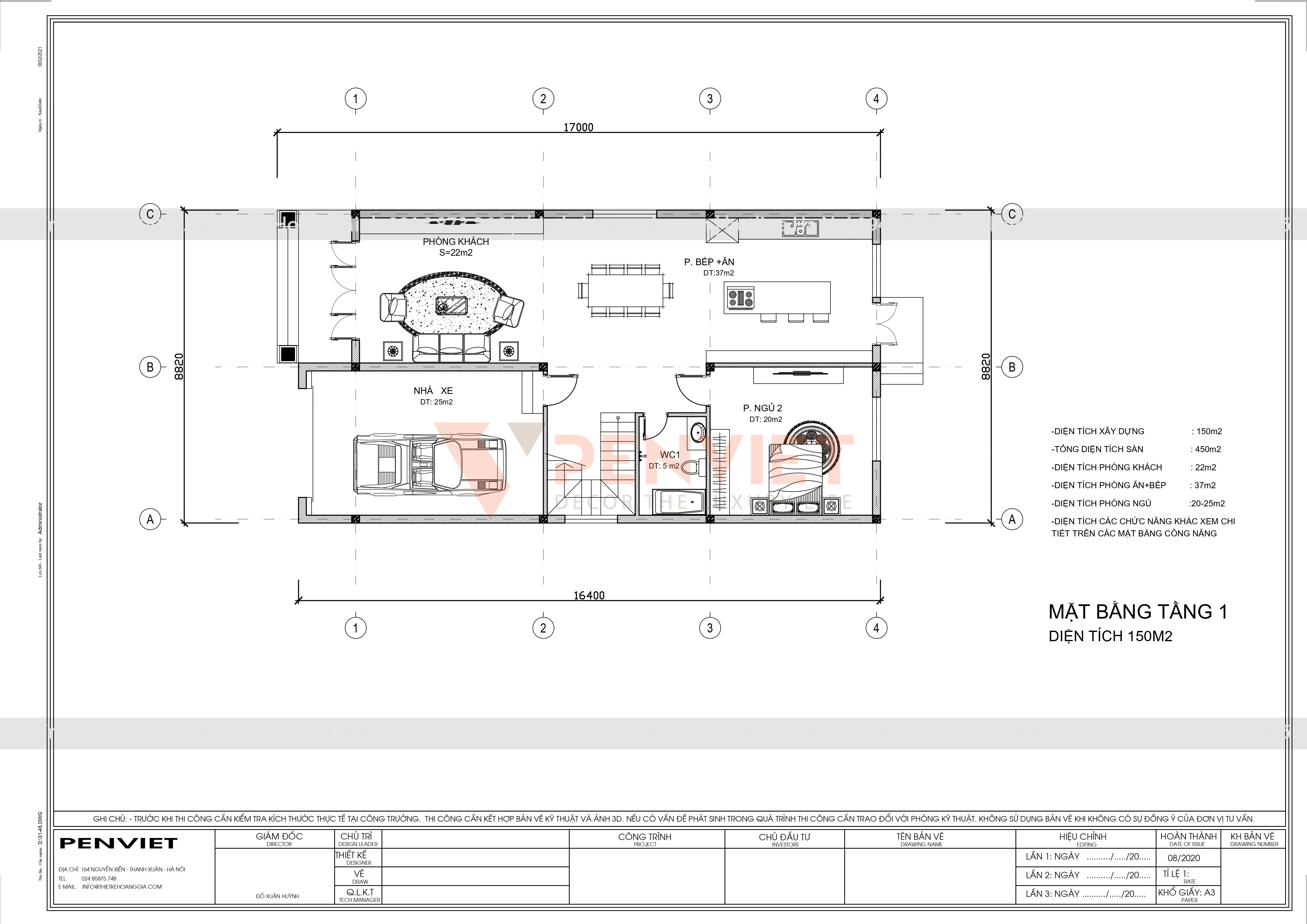 Mẫu bản vẽ thiết kế biệt thự p00057 - T2- ĐL