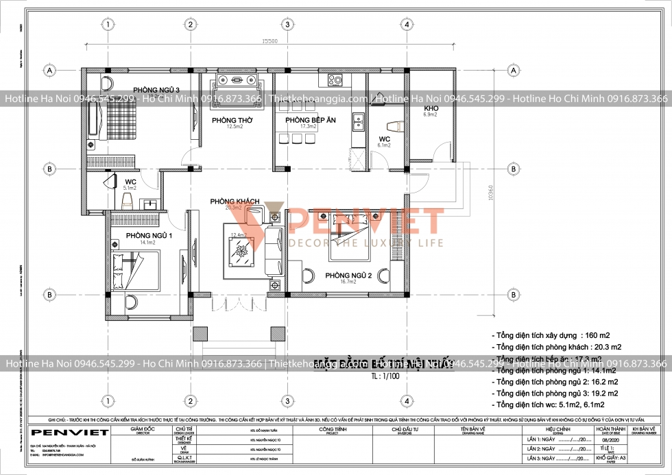 Mẫu Bản Vẽ Nhà cấp 4 P00039 - T1 - MT1 - Anh Vũ - Hạ Long