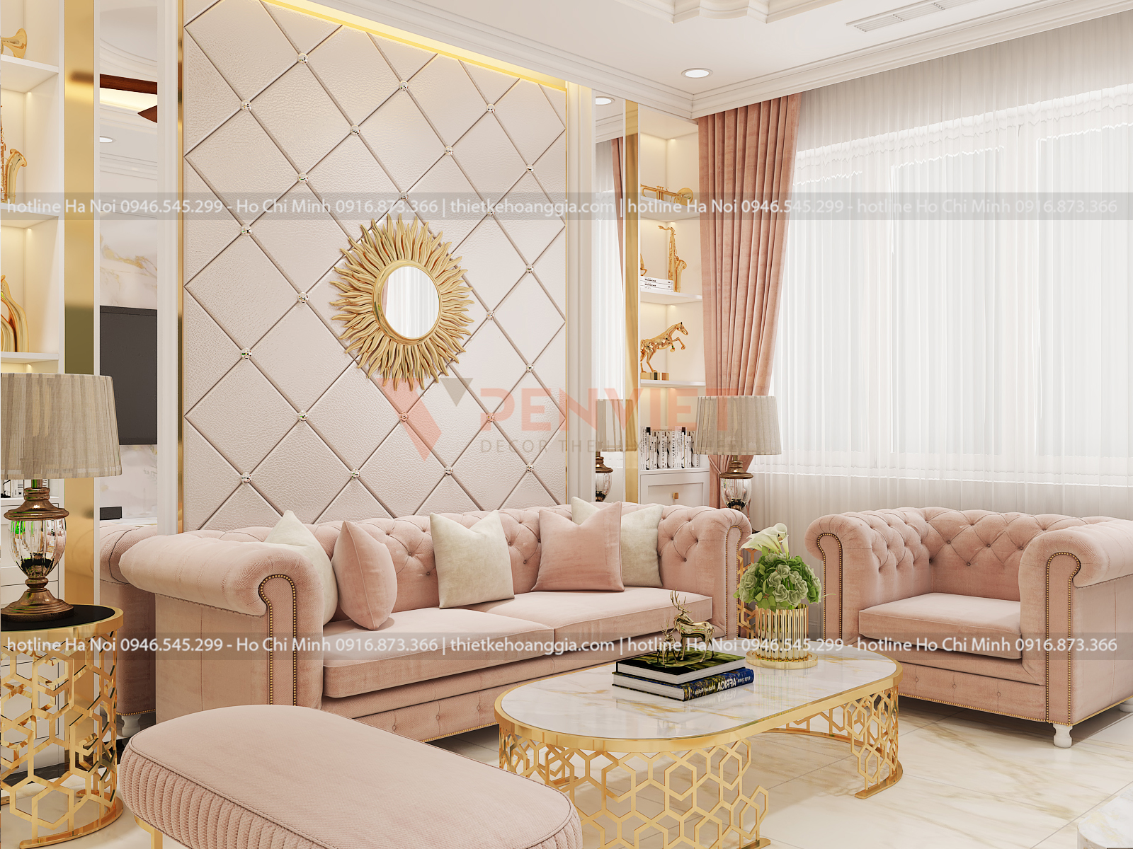 Thiết kế nội thất phòng khách nhà phố chị Hiền