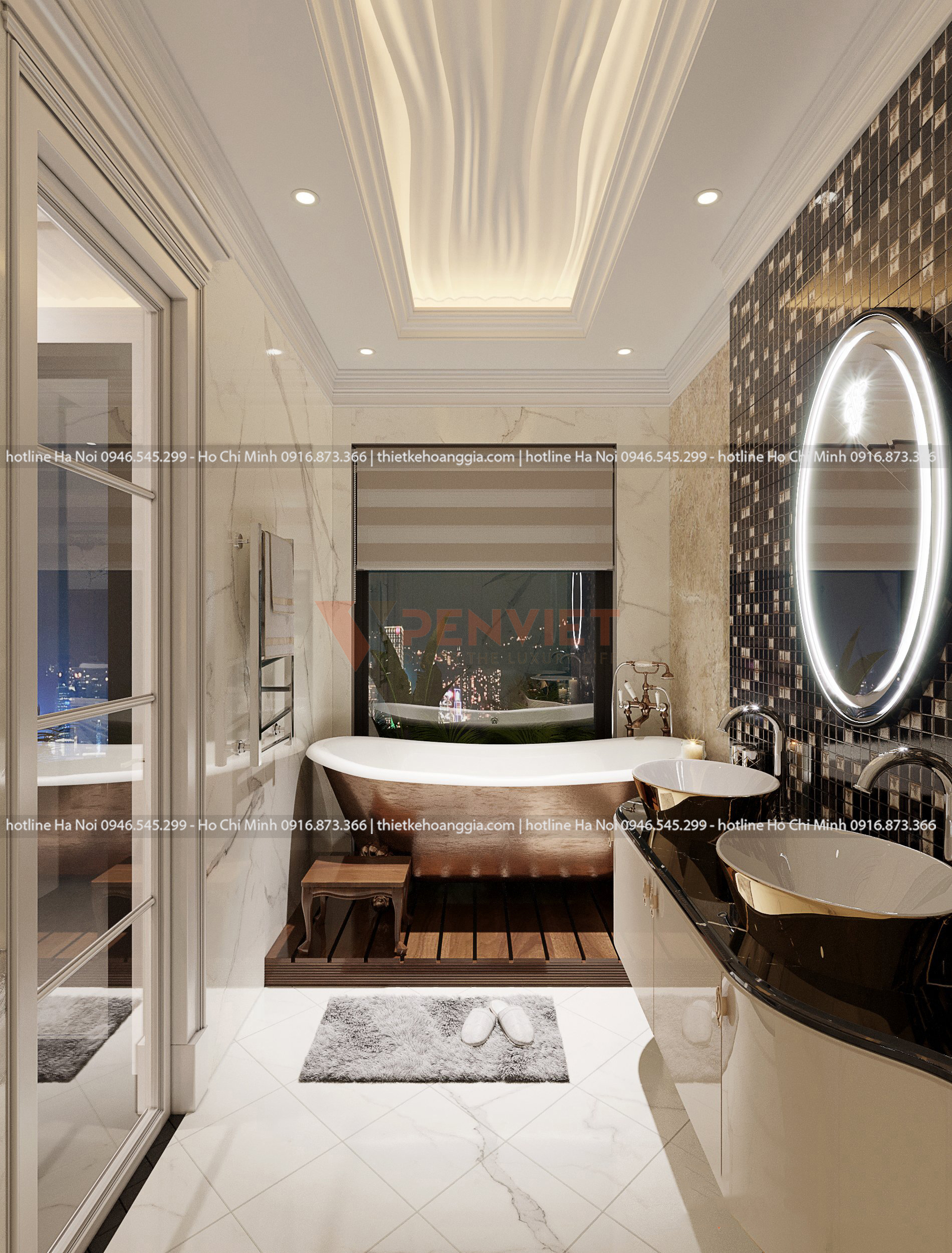 Bản vẽ thiết kế 3D wc của Penhouse - chị Hằng