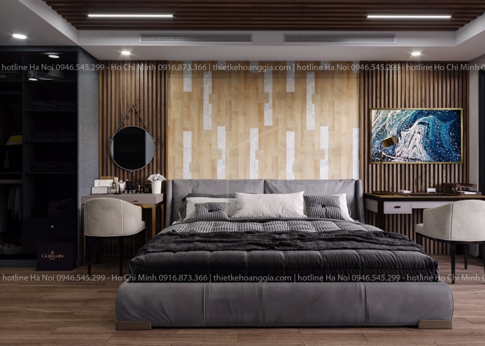 thiết kế nội thất phòng ngủ master cho chung cư greenlife