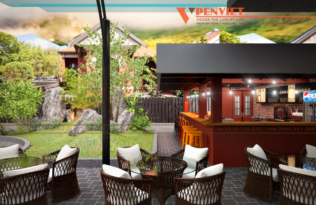 Khu vực pha chế, oder quầy cafe