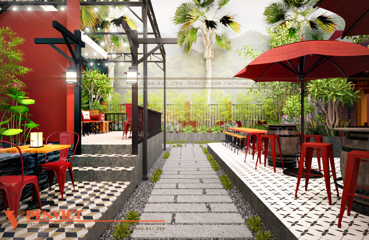Không gian quán cafe được chia thành nhiều khu vực, đa dạng trong phong cách thiết kế