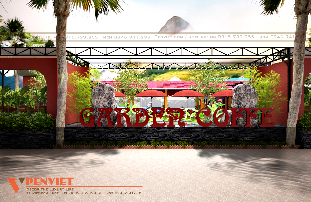 Thiết kế mặt tiền quán cafe nổi bật với bộ chữ Mica phát sáng