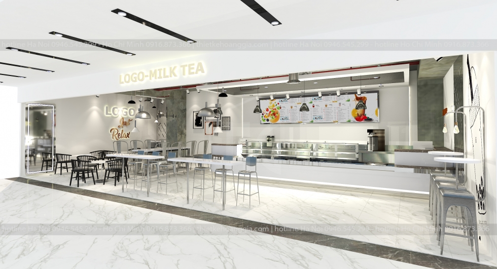 Vincom milk tea stall design Ms. Vy - Kon Tum