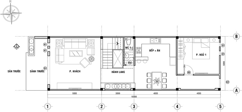 Bản vẽ thiết kế nội thất tầng 1
