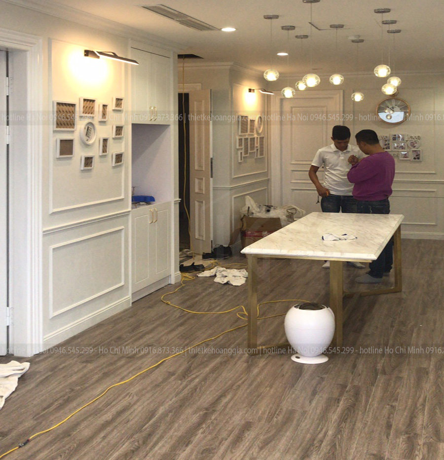 Interior construction of Tran Xuan Soan apartment building