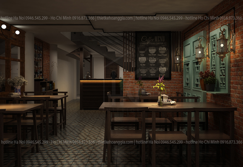Interior design of Ms. Ly restaurant in ancient style