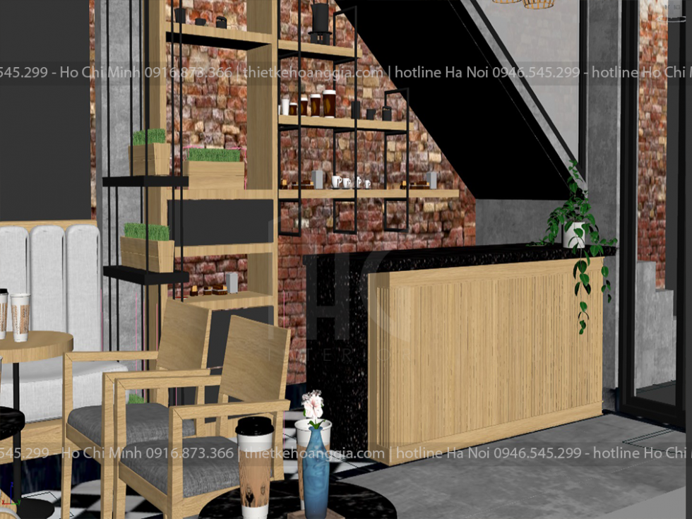thiết kế nội thất quán cafe  7