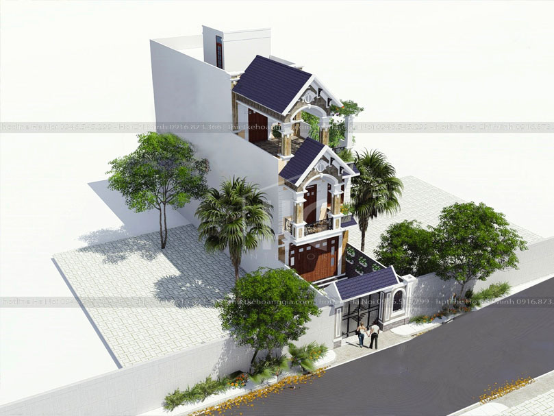Thiết kế nội thất nhà phố 2 tầng, 1 tum