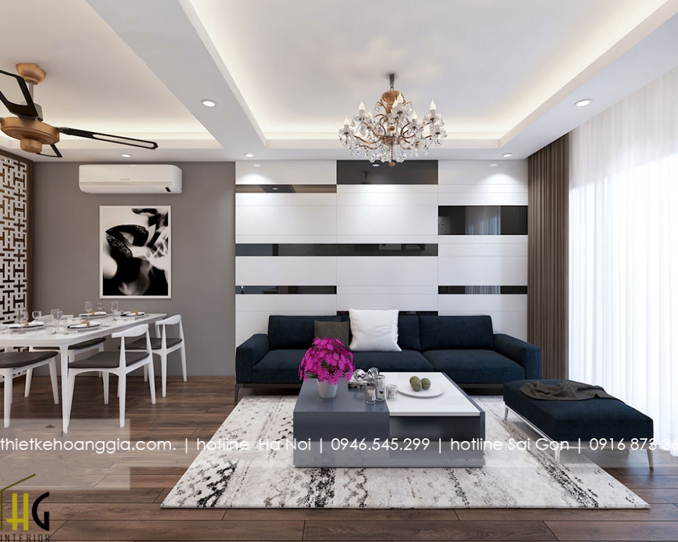 Nam Dinh Tower 아파트에서77m2아프트의 인테리어를 디자인