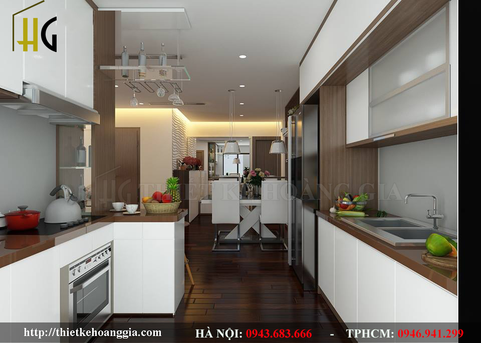Hoa Binh Greend 아파트에 면적이100m2로 아파트의 인테리어를 디자인