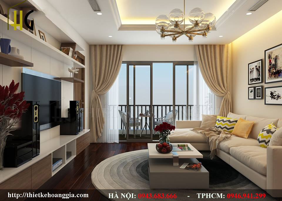 Hoa Binh Greend 아파트에 면적이100m2로 아파트의 인테리어를 디자인