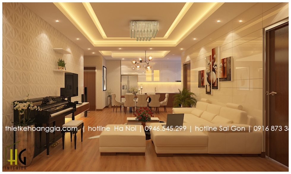 모던 스타일로 Muong Thanh 아파트 인테리어를 디자인