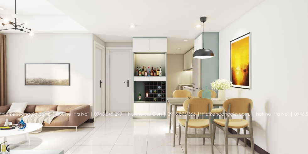 Masteri Thảo Điền에70m2아파트 인테리어를 디자인