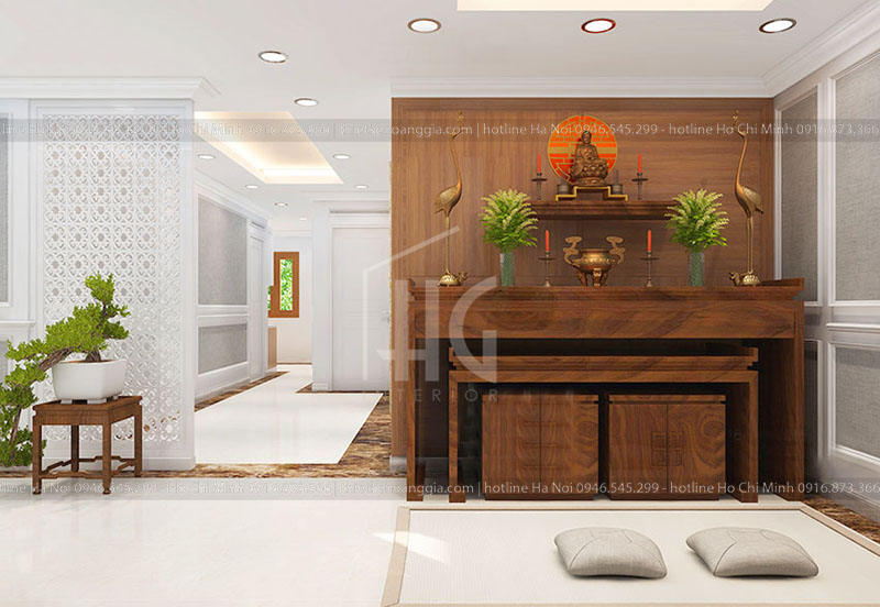 Thiết kế phòng thờ cho nhà phố