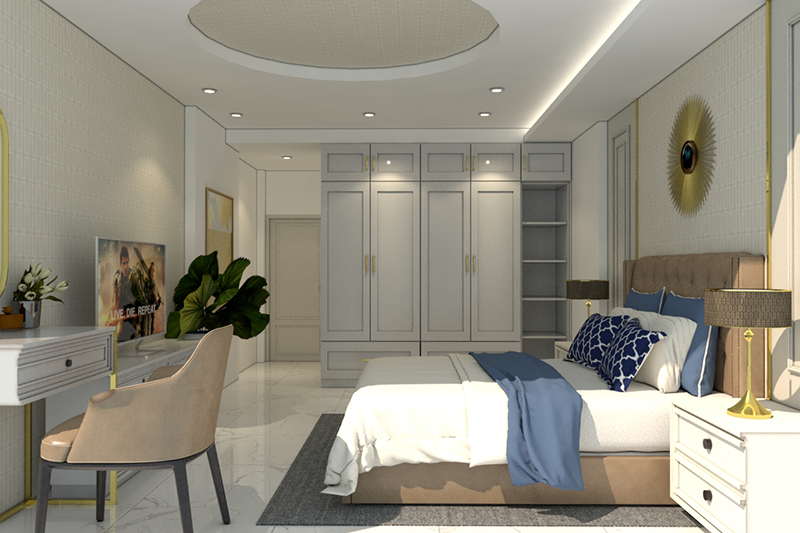 Thiết kế nội thất nhà phố - phòng bố mẹ