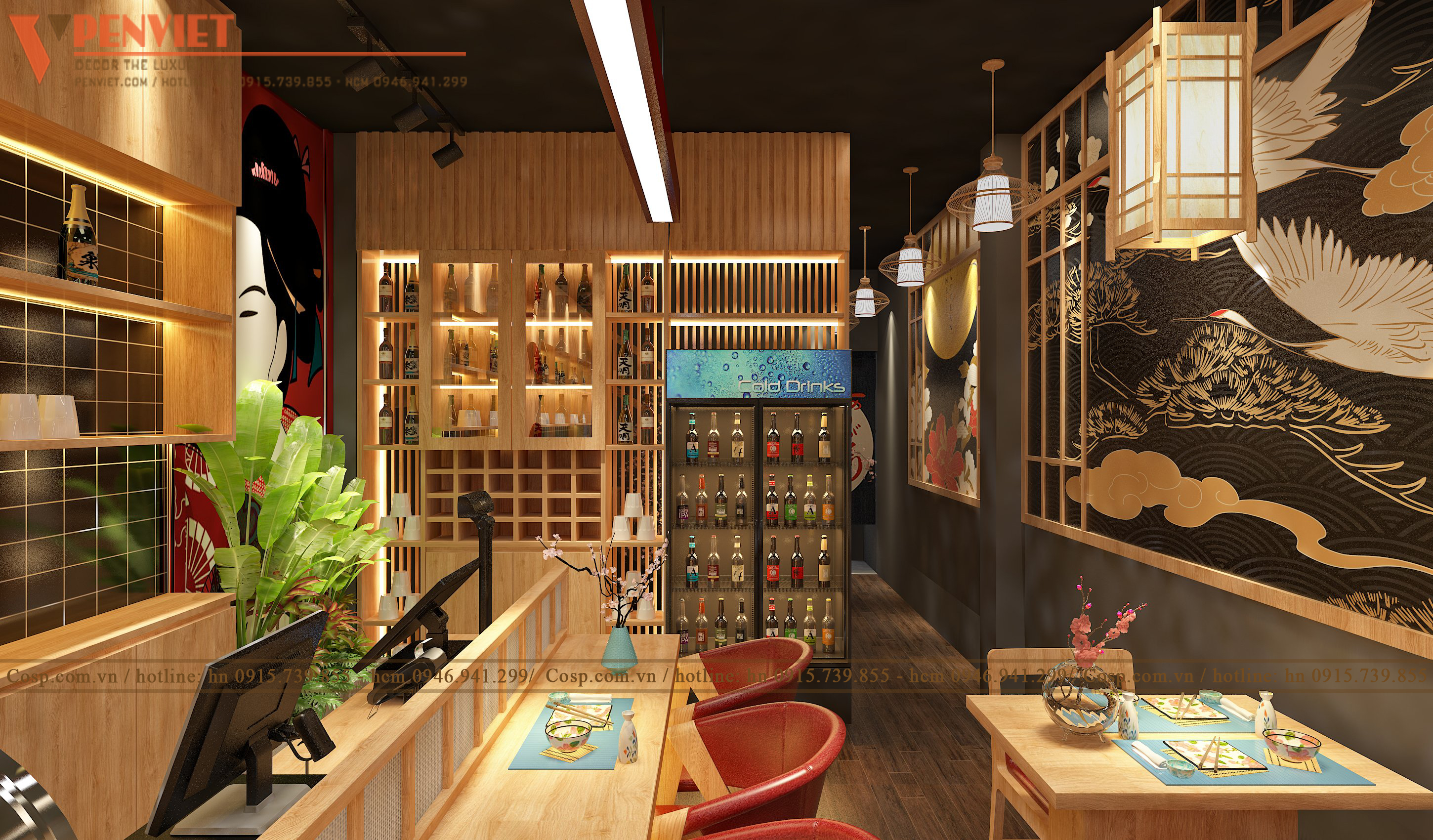 Thiết kế nhà hàng nhật Thái Sushi
